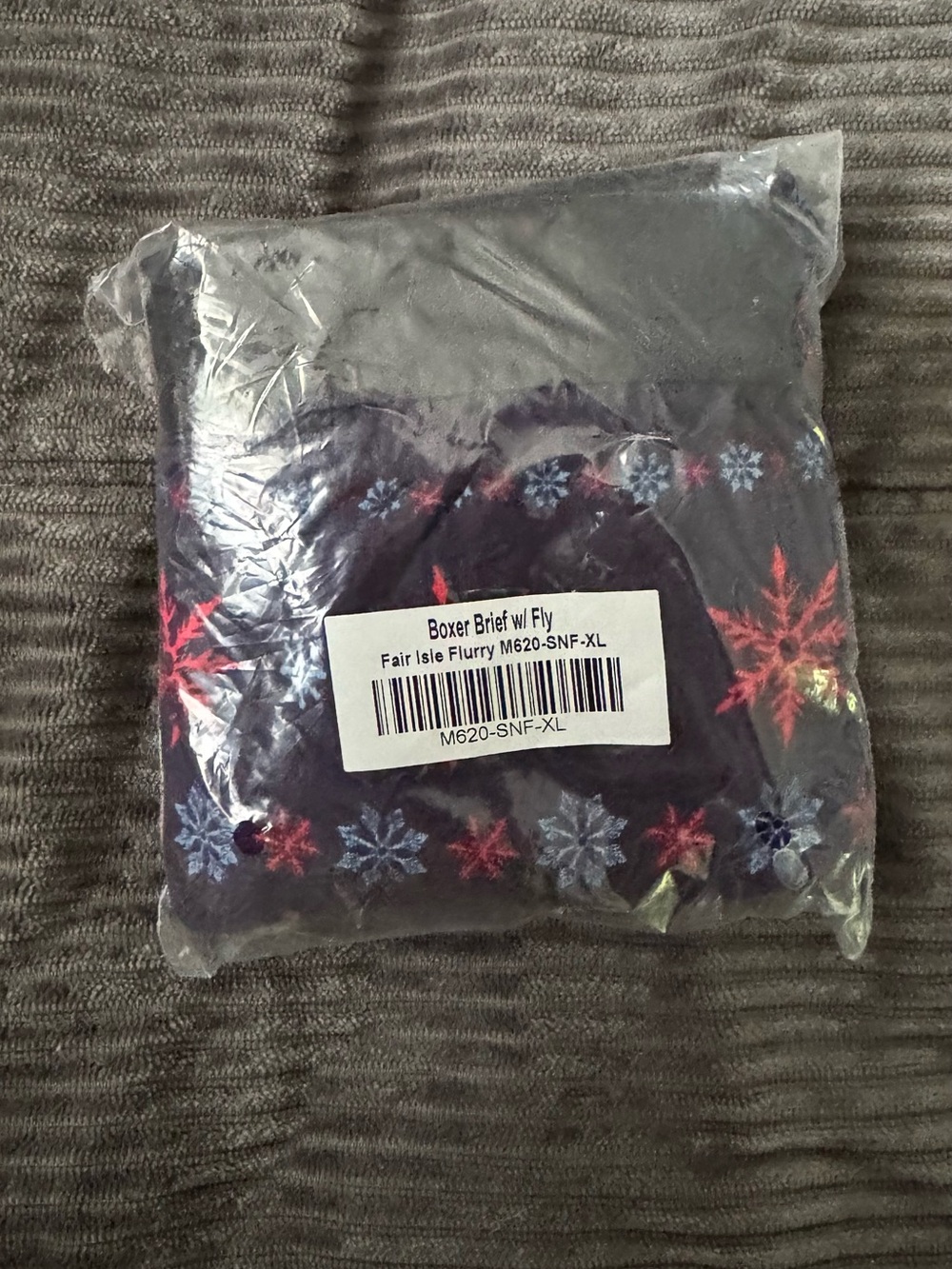 MeUndies Men’s Purple Boxer Briefs with Multicolor Snowflake Print